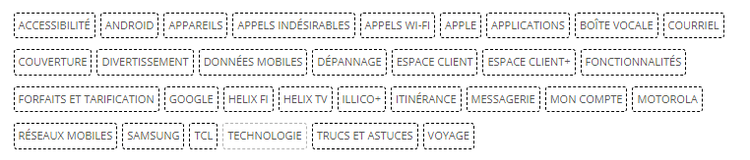 Étiquettes prédéfinies