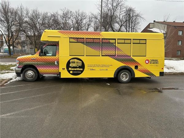 Videotron shuttle at the Québec Winter Carnival